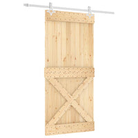 Porta Scorrevole con Set Hardware 95x210 cm Legno Massello Pino 3203195