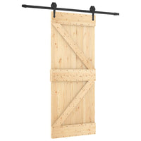 Porta Scorrevole con Set Hardware 85x210 cm Legno Massello Pino