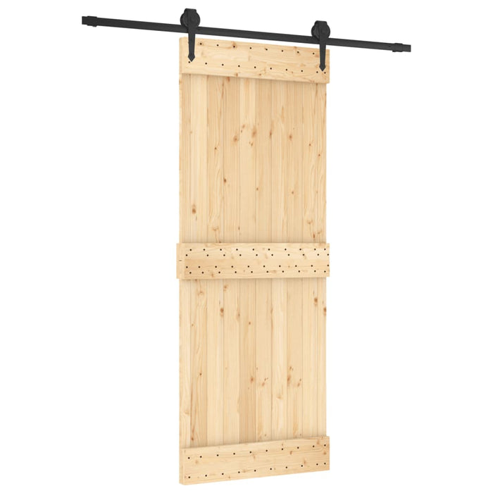 Porta Scorrevole con Set Hardware 80x210 cm Legno Massello Pino