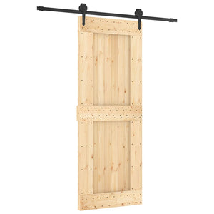 Porta Scorrevole con Set Hardware 80x210 cm Legno Massello Pinocod mxl 115231