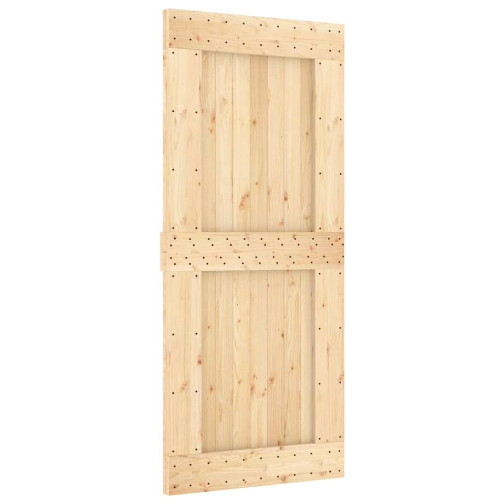 Porta Scorrevole con Set Hardware 90x210 cm Legno Massello Pino 3203206