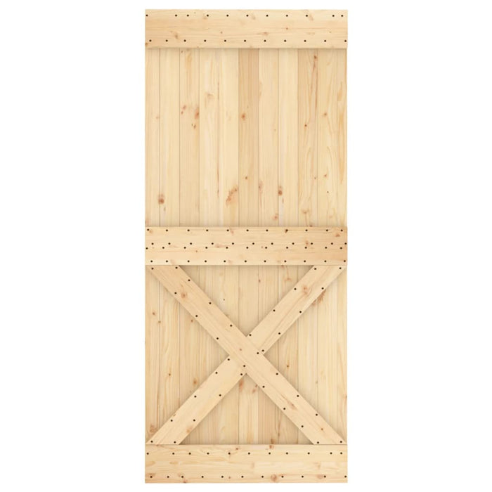 Porta Scorrevole con Set Hardware 90x210 cm Legno Massello Pino 3203210