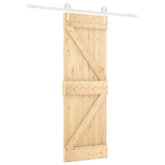 Porta Scorrevole con Set Hardware 70x210 cm Legno Massello Pinocod mxl 70186