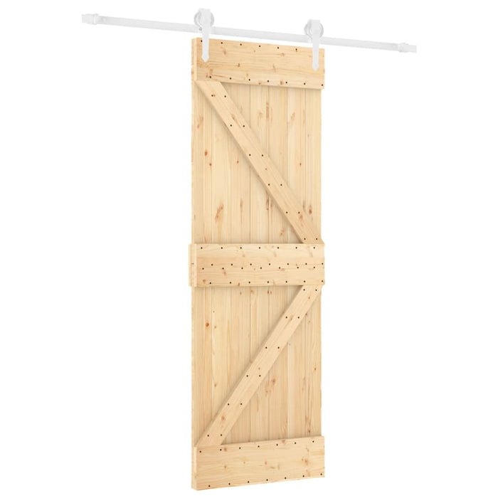 Porta Scorrevole con Set Hardware 70x210 cm Legno Massello Pinocod mxl 70186