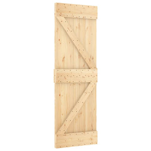 Porta Scorrevole con Set Hardware 70x210 cm Legno Massello Pinocod mxl 70186