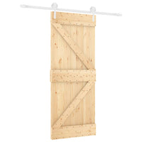 Porta Scorrevole con Set Hardware 85x210 cm Legno Massello Pinocod mxl 94206