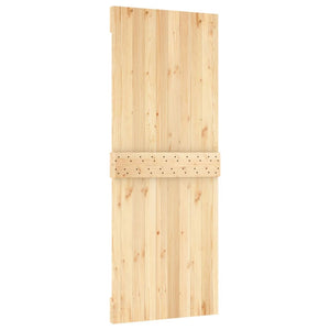 Porta Scorrevole con Set Hardware 80x210 cm Legno Massello Pino