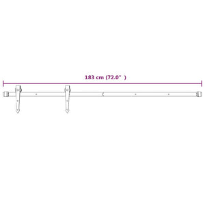 Porta Scorrevole con Set Hardware 80x210 cm Legno Massello Pino 3203216