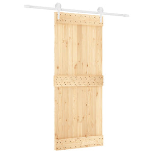 Porta Scorrevole con Set Hardware 85x210 cm Legno Massello Pino 3203217