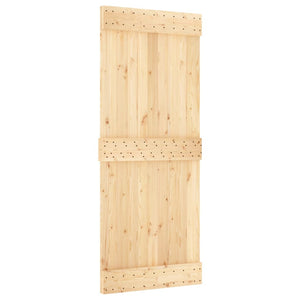 Porta Scorrevole con Set Hardware 85x210 cm Legno Massello Pino 3203217