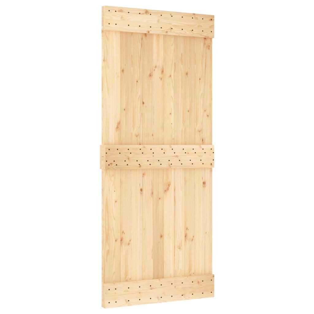 Porta Scorrevole con Set Hardware 90x210 cm Legno Massello Pinocod mxl 70187