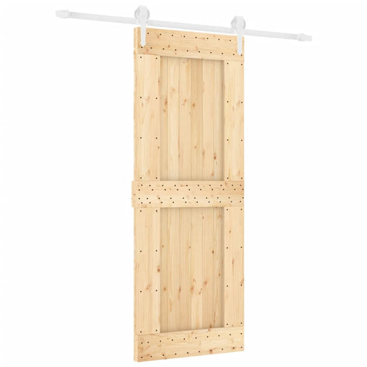Porta Scorrevole con Set Hardware 80x210 cm Legno Massello Pino 3203220