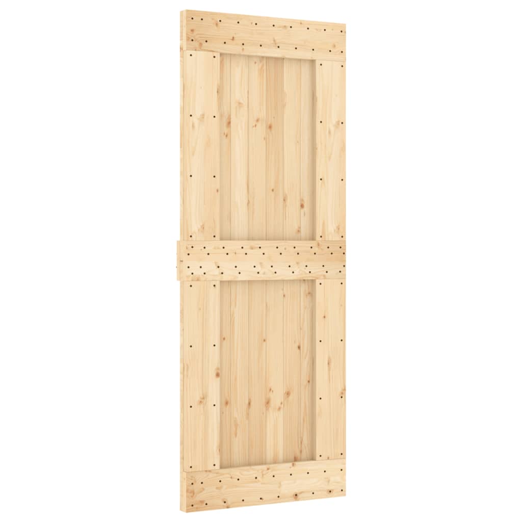 Porta Scorrevole con Set Hardware 80x210 cm Legno Massello Pino 3203220