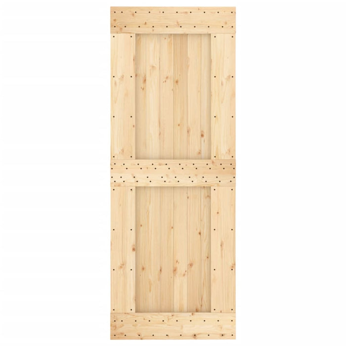 Porta Scorrevole con Set Hardware 80x210 cm Legno Massello Pino 3203220
