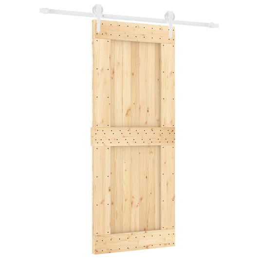 Porta Scorrevole con Set Hardware 85x210 cm Legno Massello Pino 3203221