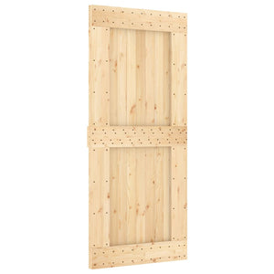 Porta Scorrevole con Set Hardware 90x210 cm Legno Massello Pino 3203222
