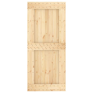 Porta Scorrevole con Set Hardware 90x210 cm Legno Massello Pino 3203222