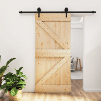 Porta Scorrevole con Set Hardware 95x210 cm Legno Massello Pinocod mxl 118145