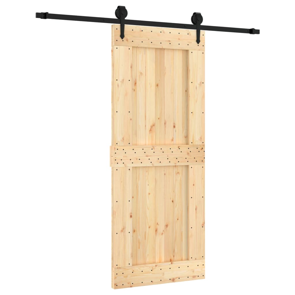 Porta Scorrevole con Set Hardware 85x210 cm Legno Massello Pinocod mxl 94212