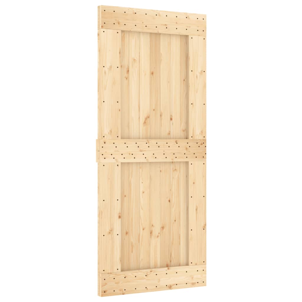 Porta Scorrevole con Set Hardware 90x210 cm Legno Massello Pino 3203239