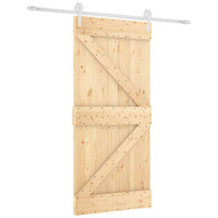 Porta Scorrevole con Set Hardware 95x210 cm Legno Massello Pinocod mxl 94215