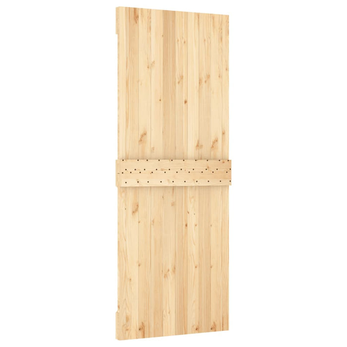 Porta Scorrevole con Set Hardware 90x210 cm Legno Massello Pino 3203252
