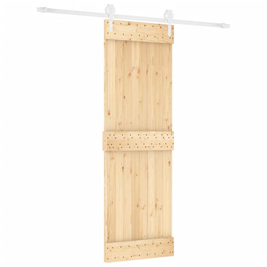 Porta Scorrevole con Set Hardware 70x210 cm Legno Massello Pino 3203254