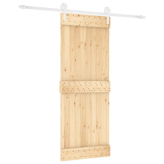 Porta Scorrevole con Set Hardware 80x210 cm Legno Massello Pinocod mxl 118151