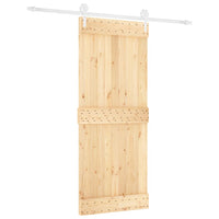 Porta Scorrevole con Set Hardware 85x210 cm Legno Massello Pino 3203256