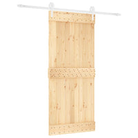 Porta Scorrevole con Set Hardware 90x210 cm Legno Massello Pino 3203257