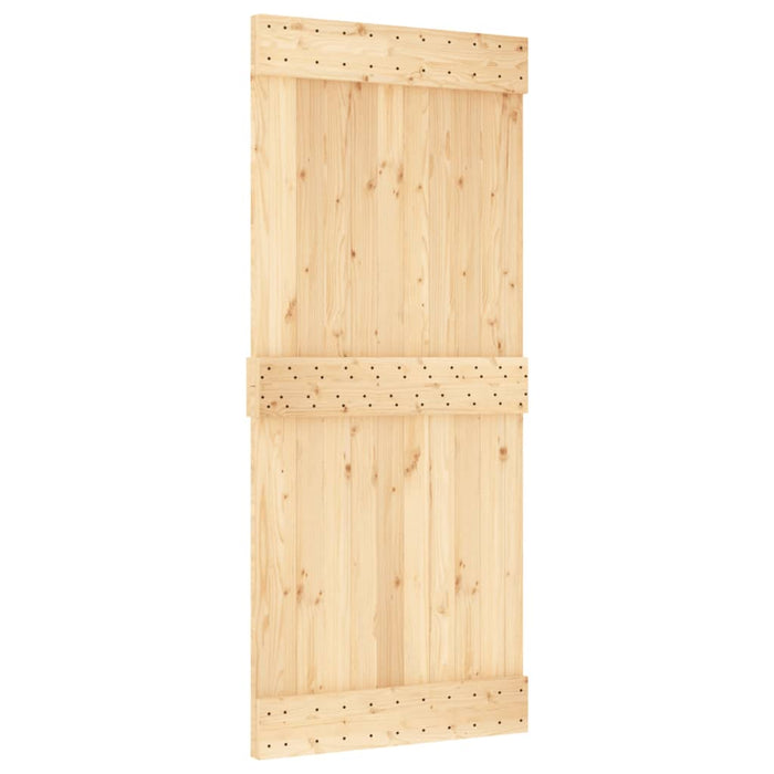 Porta Scorrevole con Set Hardware 90x210 cm Legno Massello Pino 3203257