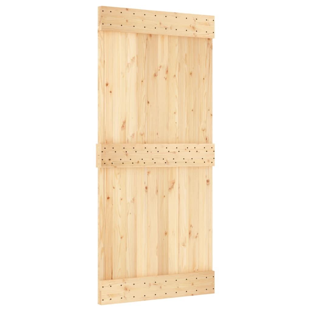 Porta Scorrevole con Set Hardware 95x210 cm Legno Massello Pino 3203258