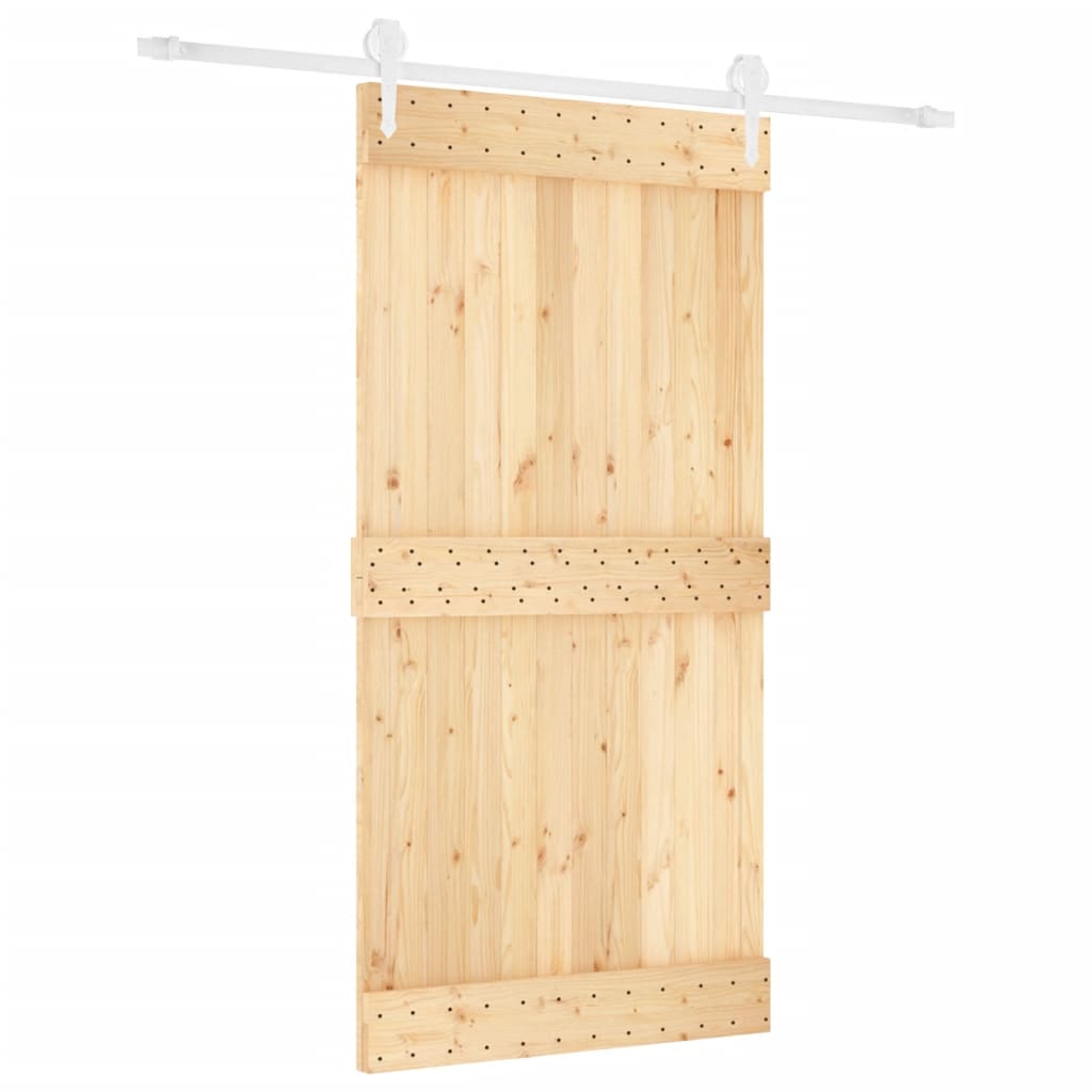 Porta Scorrevole con Set Hardware 100x210cm Legno Massello Pinocod mxl 94216