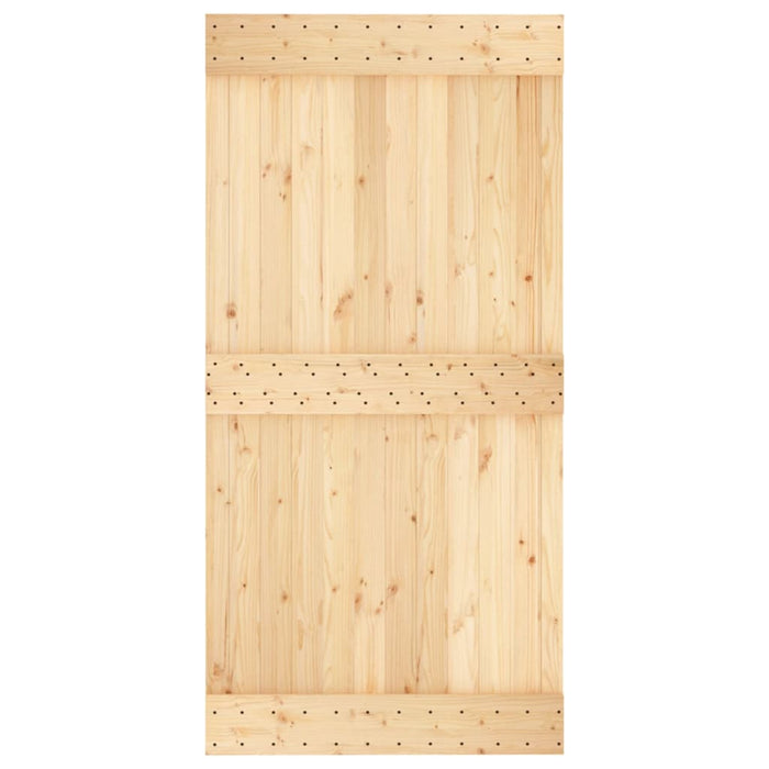 Porta Scorrevole con Set Hardware 100x210cm Legno Massello Pino 3203259