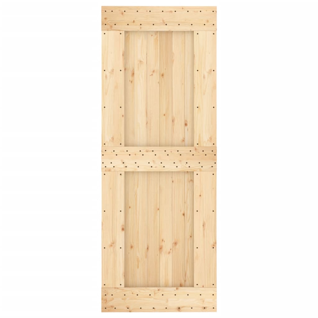Porta Scorrevole con Set Hardware 80x210 cm Legno Massello Pino 3203261