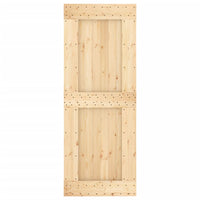Porta Scorrevole con Set Hardware 80x210 cm Legno Massello Pino 3203261