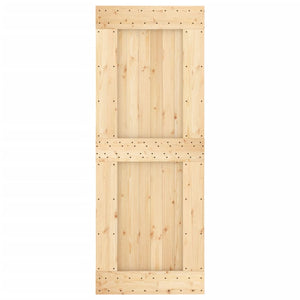 Porta Scorrevole con Set Hardware 80x210 cm Legno Massello Pino