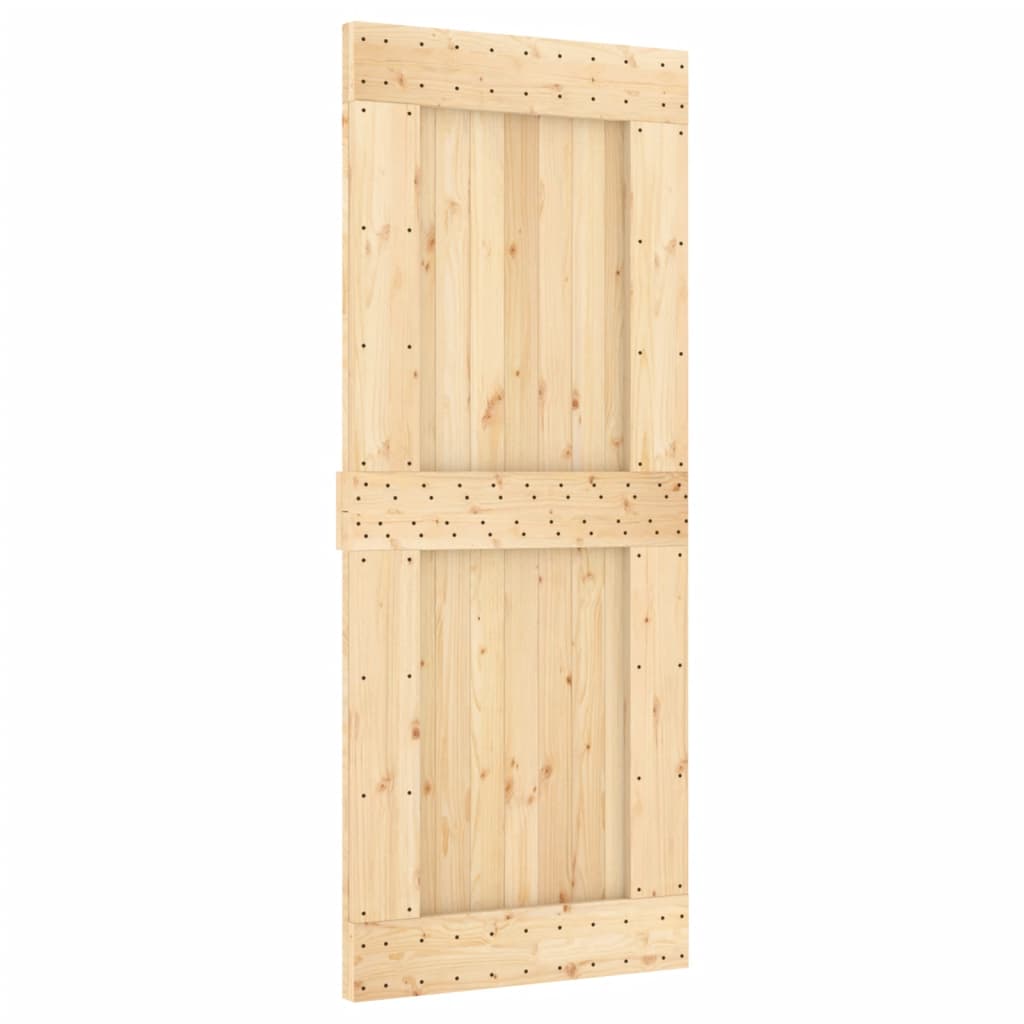 Porta Scorrevole con Set Hardware 85x210 cm Legno Massello Pinocod mxl 118154