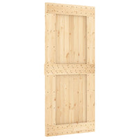 Porta Scorrevole con Set Hardware 90x210 cm Legno Massello Pino