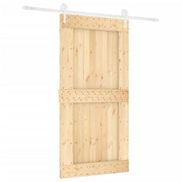 Porta Scorrevole con Set Hardware 100x210cm Legno Massello Pino 3203265