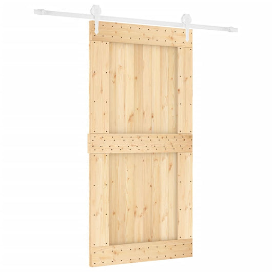 Porta Scorrevole con Set Hardware 100x210cm Legno Massello Pino 3203265