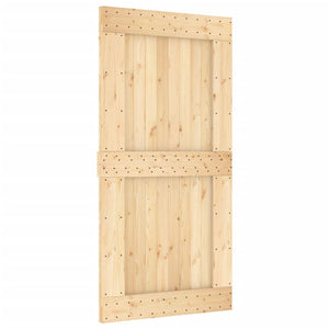 Porta Scorrevole con Set Hardware 100x210cm Legno Massello Pino 3203265