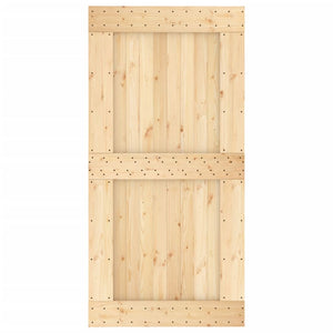 Porta Scorrevole con Set Hardware 100x210cm Legno Massello Pino 3203265