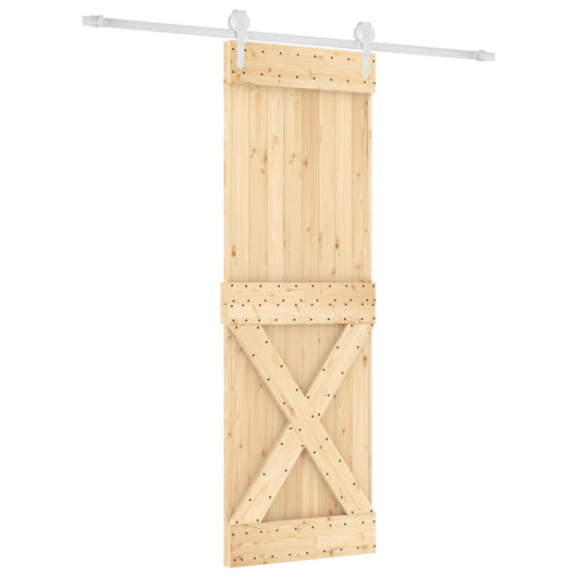 Porta Scorrevole con Set Hardware 70x210 cm Legno Massello Pinocod mxl 70197