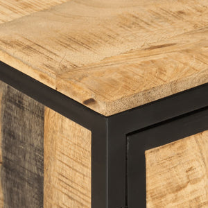 Mobile Lavabo da Bagno-Armadietto da bagno 55x35x60 cm Legno Massello Mango e Ferro