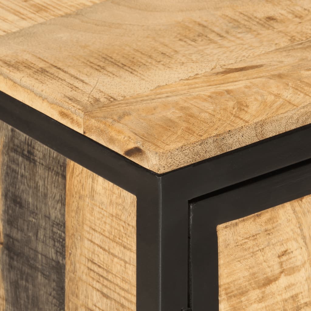 Mobile Lavabo da Bagno 55x35x60 cm Legno Massello Mango e Ferro 358572