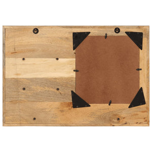 Specchio con Ripiani-Mensola con Specchio 80x8x55 cm Vetro e Legno Massello di Mango