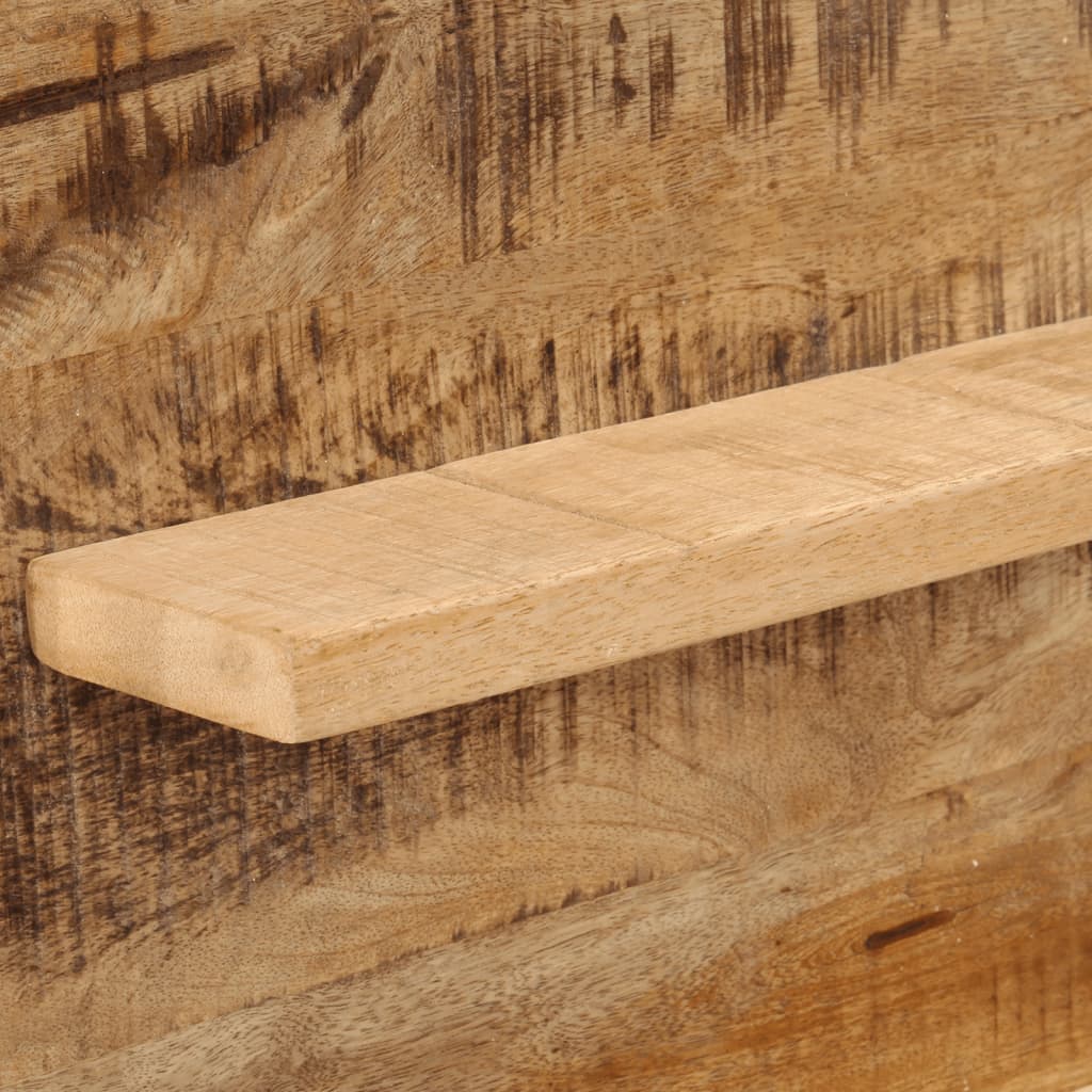 Specchio con Ripiani-Mensola con Specchio 80x8x55 cm Vetro e Legno Massello di Mango