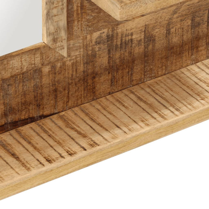 Specchio con Ripiani-Mensola con Specchio 80x8x55 cm Vetro e Legno Massello di Mango