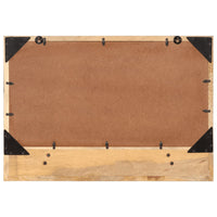 Specchio con Ripiano-Mensola con Specchio 80x8x55 cm Vetro e Legno Massello di Mango